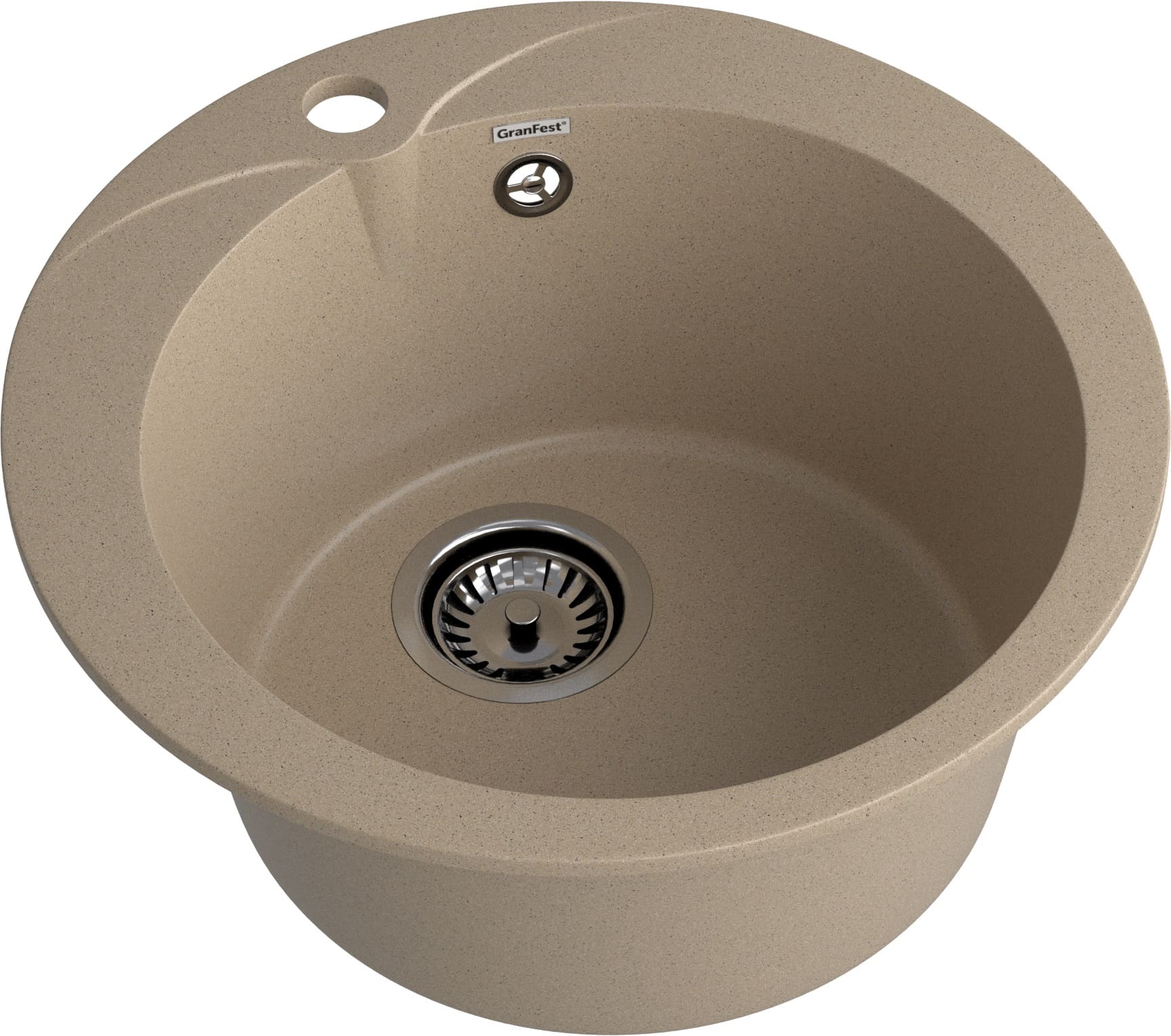 GRANFEST Мойка композит RONDO GF-R--480  D=480 мм  песочный  арт.GF-