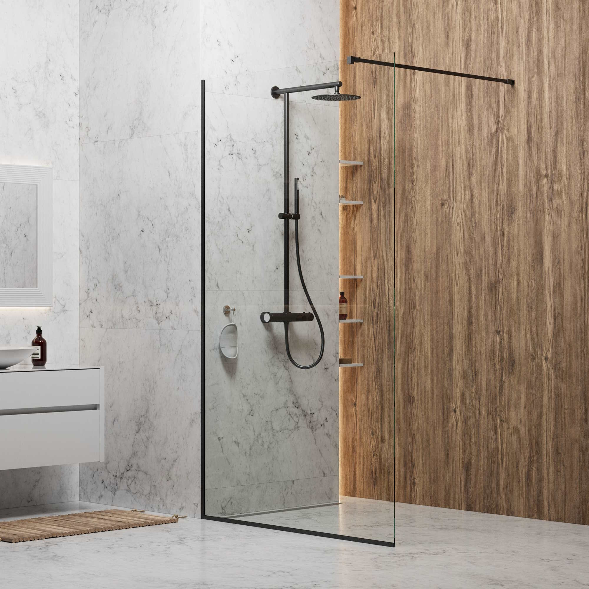 Душевая стенка SKY BLACK 800, BERGES