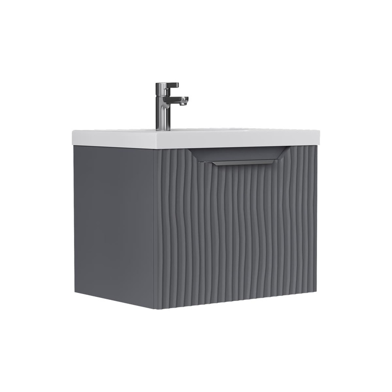 Тумба EQUIL Mirage 60 подвесная 1 ящ. графит софт (под раковину 78857)