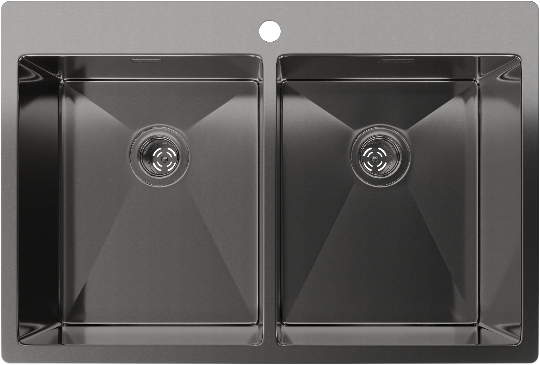 Rivelato Rinox 7450 2В PVD black Мойка нерж.сталь  2 чаши 740*500*200 мм арт.7450 2В PVD black
