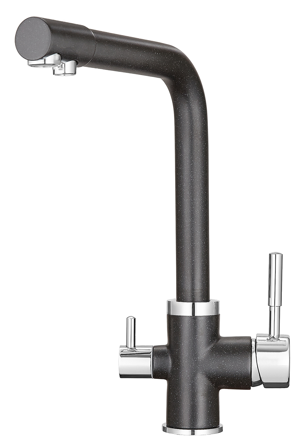 2015, ЧЕРНЫЙ Смеситель для кухни однорыч., с подкл. для питьевой воды, GRANULA
