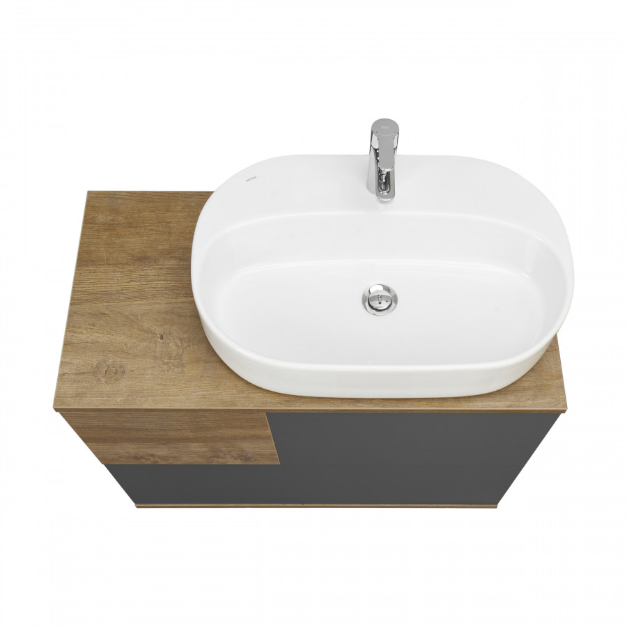 Тумба ТЕРРА 85, дуб кантри, антрацит (под раковину MILA 35, Одри 42, Лола 60)