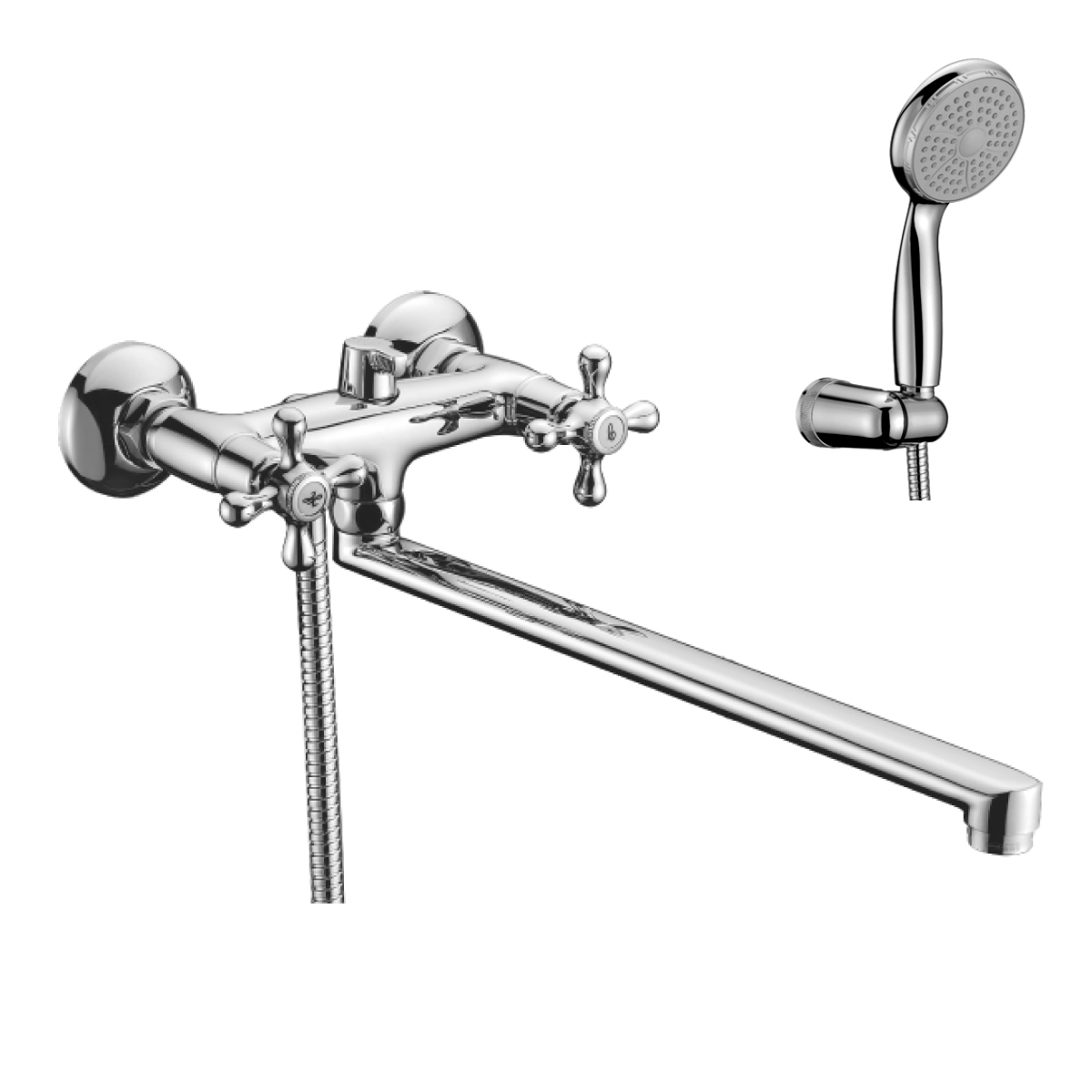 Standard Смеситель для ванны, плоск.пов.излив 350мм, р/ДВ, хром, LM, LM2112C