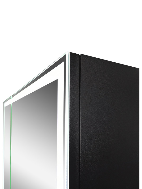 Зеркало-шкаф Mirror Box black Led 800х800