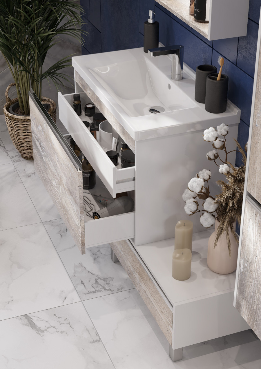 Тумба КАПРИ 80, бетон пайн (под раковину МИРАНДА 80)