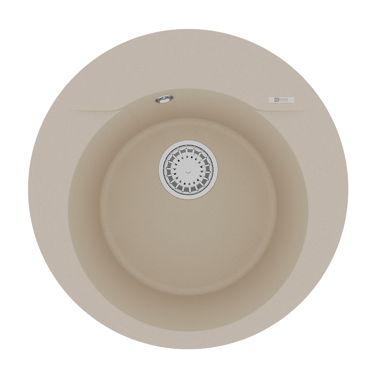 Кухонная мойка Lemark SULA 500 врезная круглая из кварцгранита круглая, Бежевый