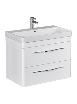 Тумба под раковину VELVEX Jill 800-0-2 (9595) навесная белый матовый