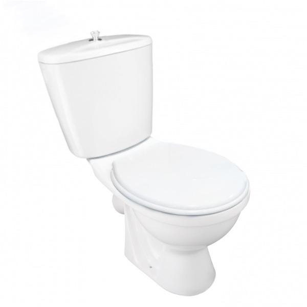 Унитаз-компакт "Универсал" Эконом наклонный выпуск, шток, боковая подводка, арматура, сиденье, крепе