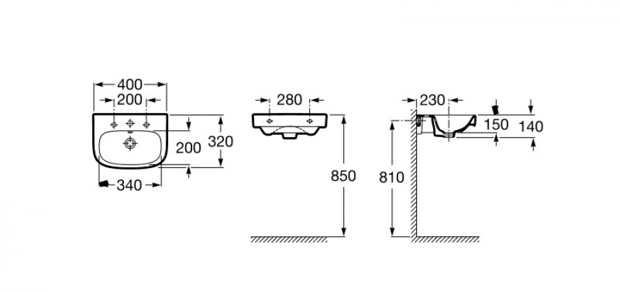 DEBBA  Раковина 400ммх320мм  ROCA