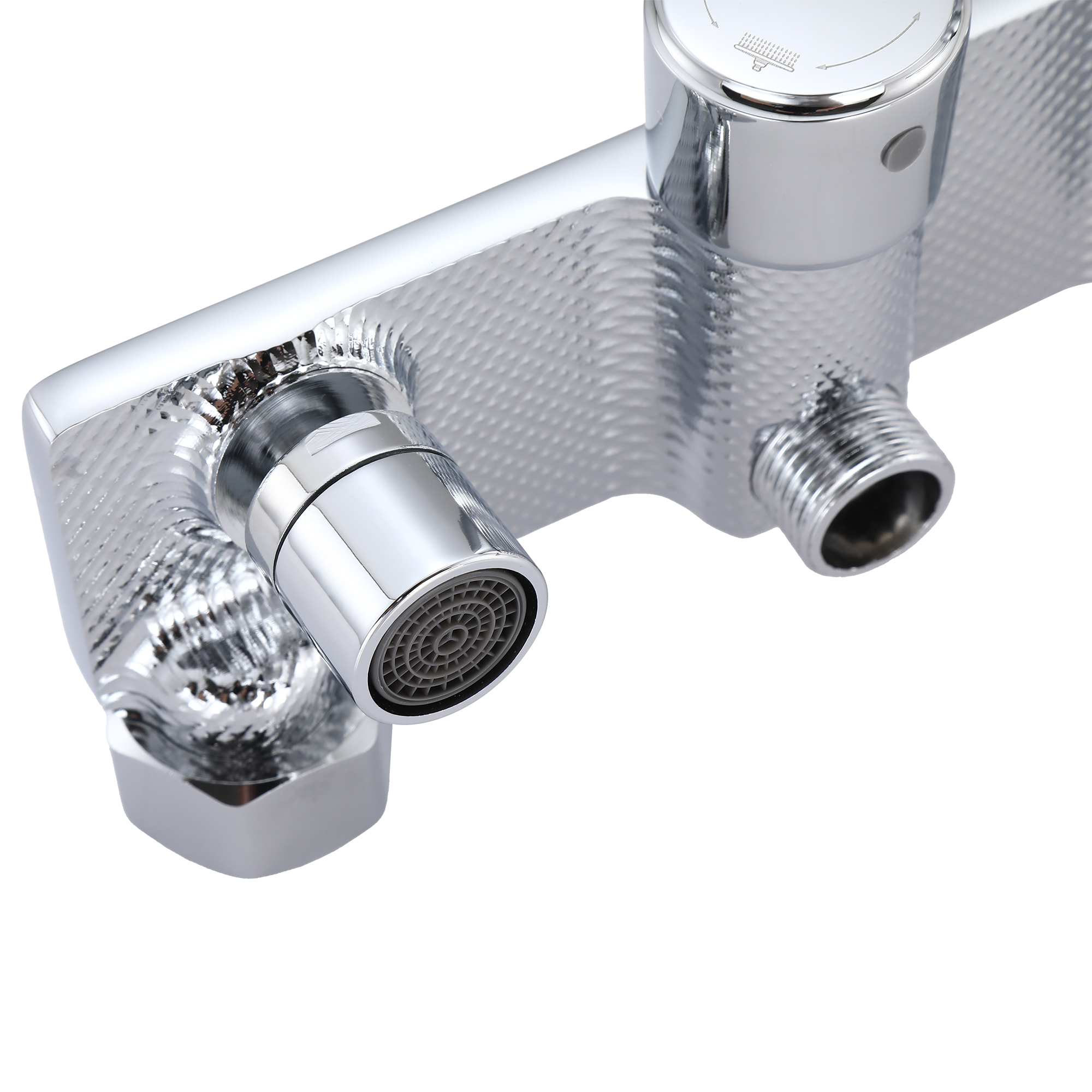 RAIN Смеситель для ванны с душевой стойкой и тропическим душем, хром, TOKITO