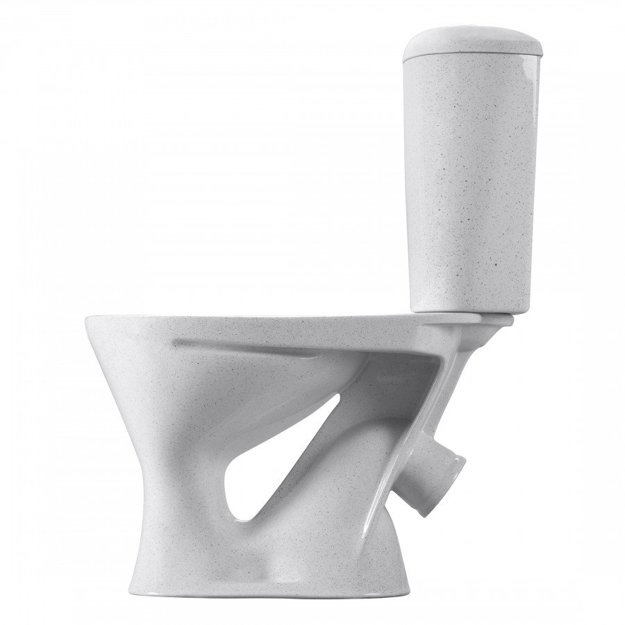 Унитаз-компакт "Версия" наклонный выпуск, с кнопочной арматурой и сиденьем, крап на белом  SANTERI