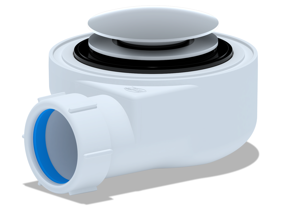 Сифон для душевого поддона 1 1/2*50 h=55mm, хром, клик-клак,грибок, сетка, ANI PLAST