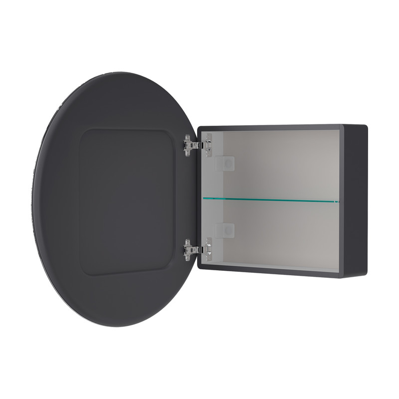 Зеркальный шкаф EQUIL Smile LED D700 подвесной графит софт