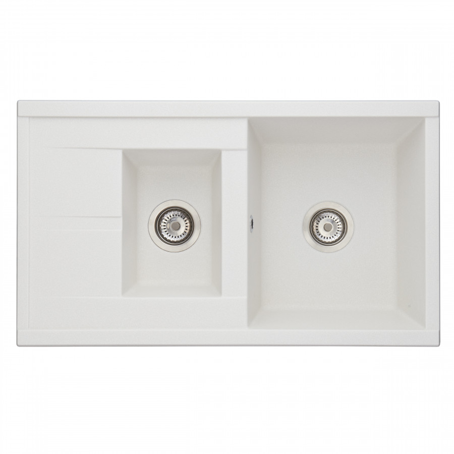 Мойка для кухни  Делия 87 870x510x218 мм, прямоуг. с крылом и доп. чашей, жемчуг