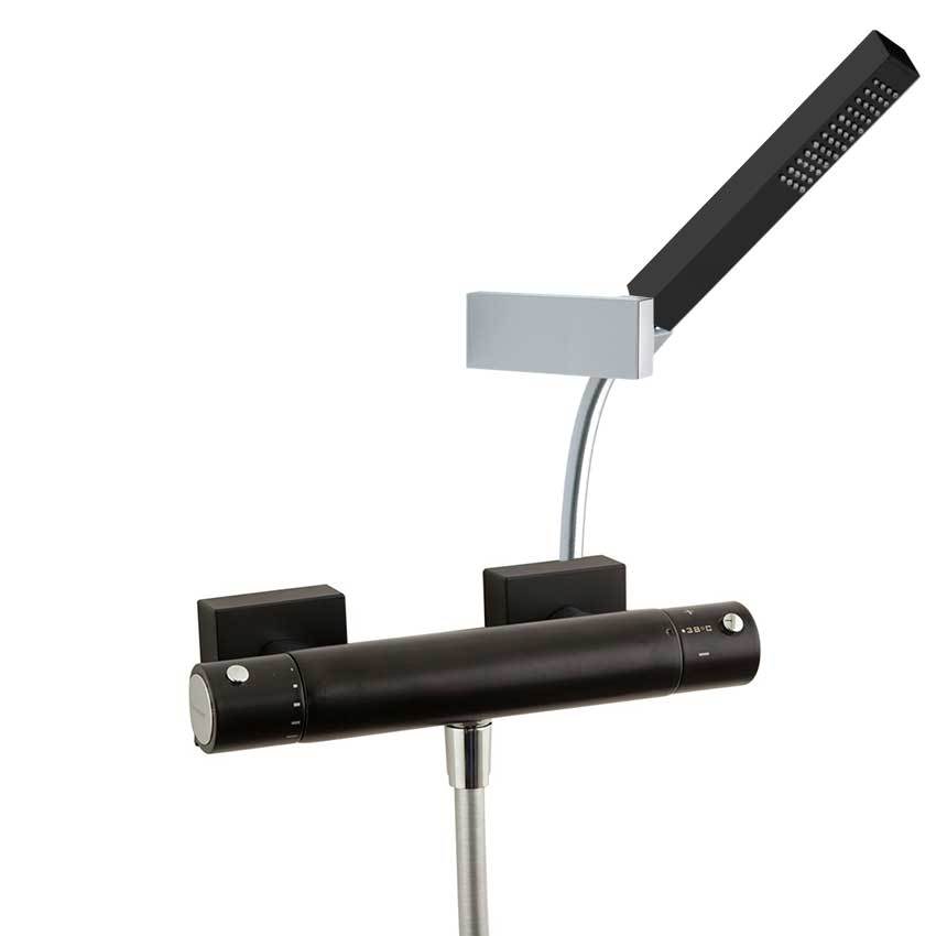 Термостатический смеситель для ванны наружнего монтажа с каскадным изливом и душевым комплектом AROL