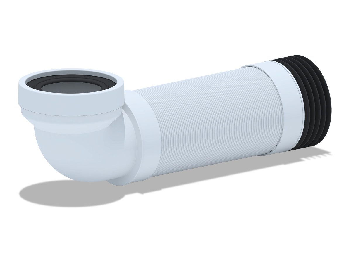 Удлинитель гибкий для унитаза АНИ Пласт K739R угол 90 градусов выпуск 110 мм 395-1115 мм