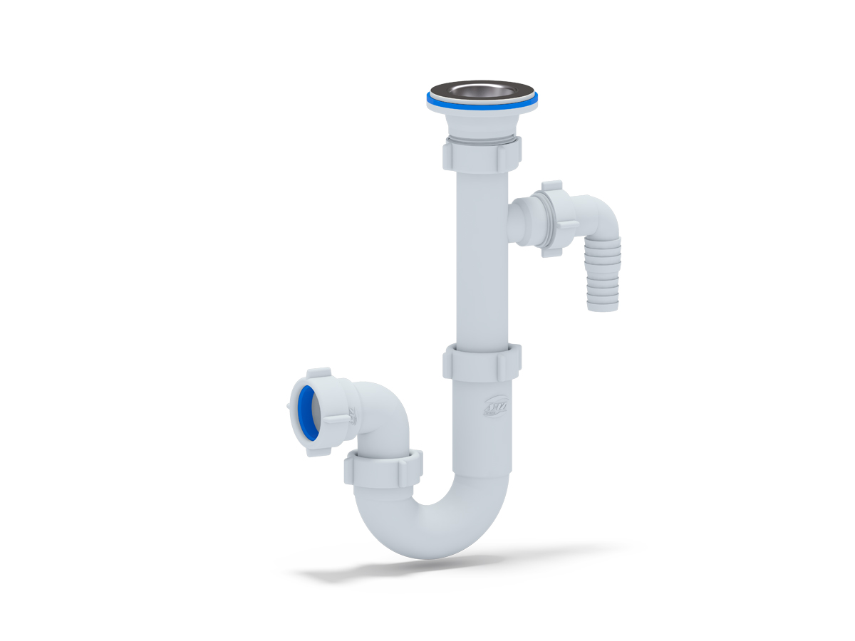 Сифон для раковины АНИ Пласт DB1300 1 1/4 дюйма 32 прямоточный с отводом для стиральной машины