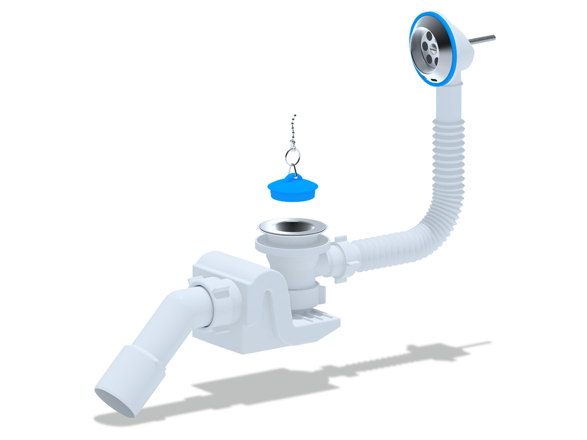 Сифон для ванны АНИ Пласт Бриг E651 1 1/2 дюйма с переливом