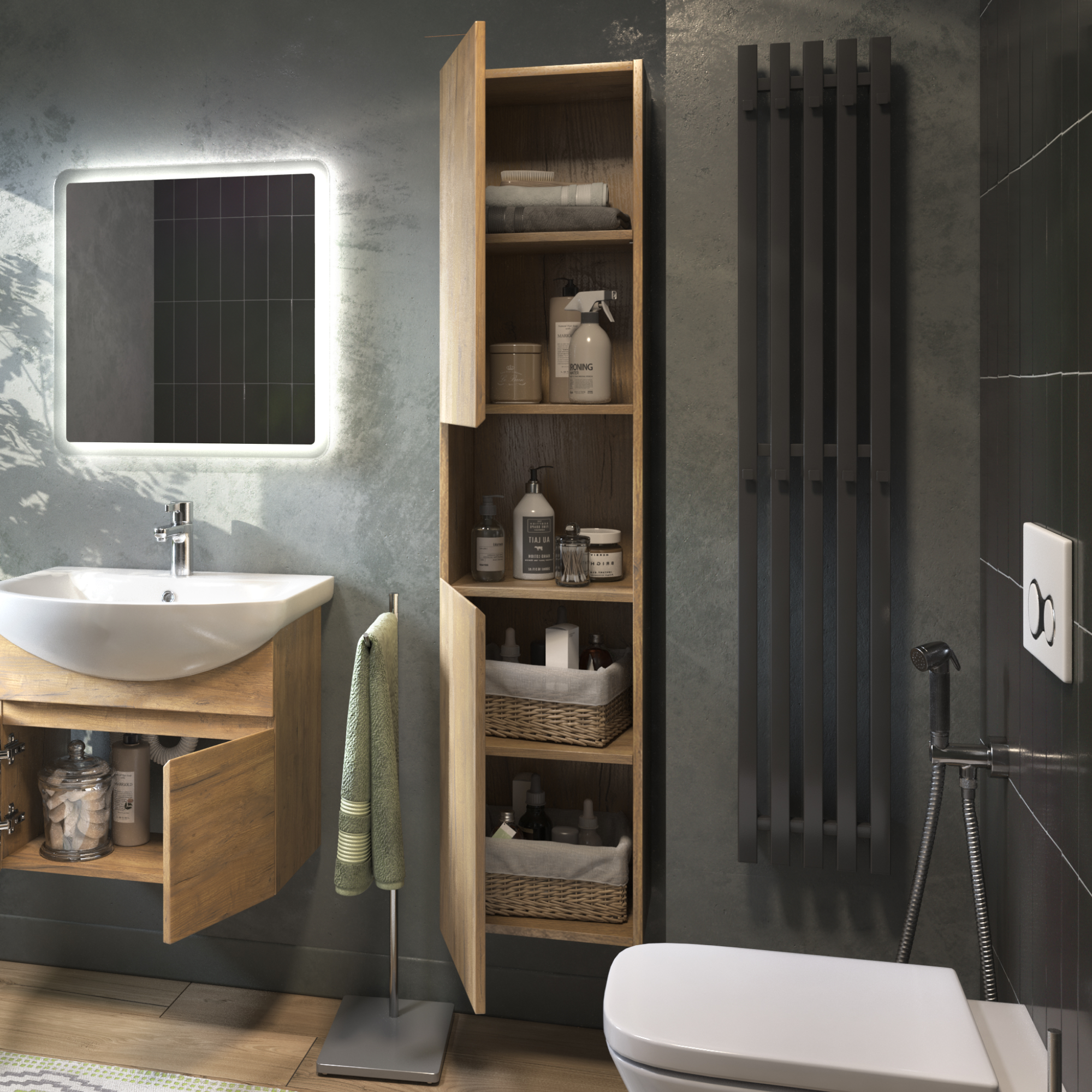 Шкаф-пенал VIGO Wing 35 подвесной дуб золотой (pp.WIN.35 дуб золотой)