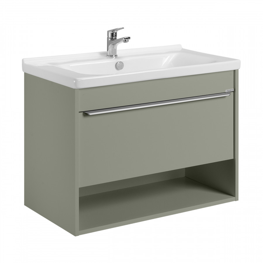 Тумба-умывальник ХОУП 80, 1 ящ., подвесная, хаки (под раковину МИРАНДА 80)