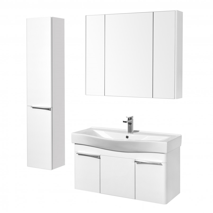 Шкаф-колонна БЕВЕРЛИ 34, подвесная, левая, белая