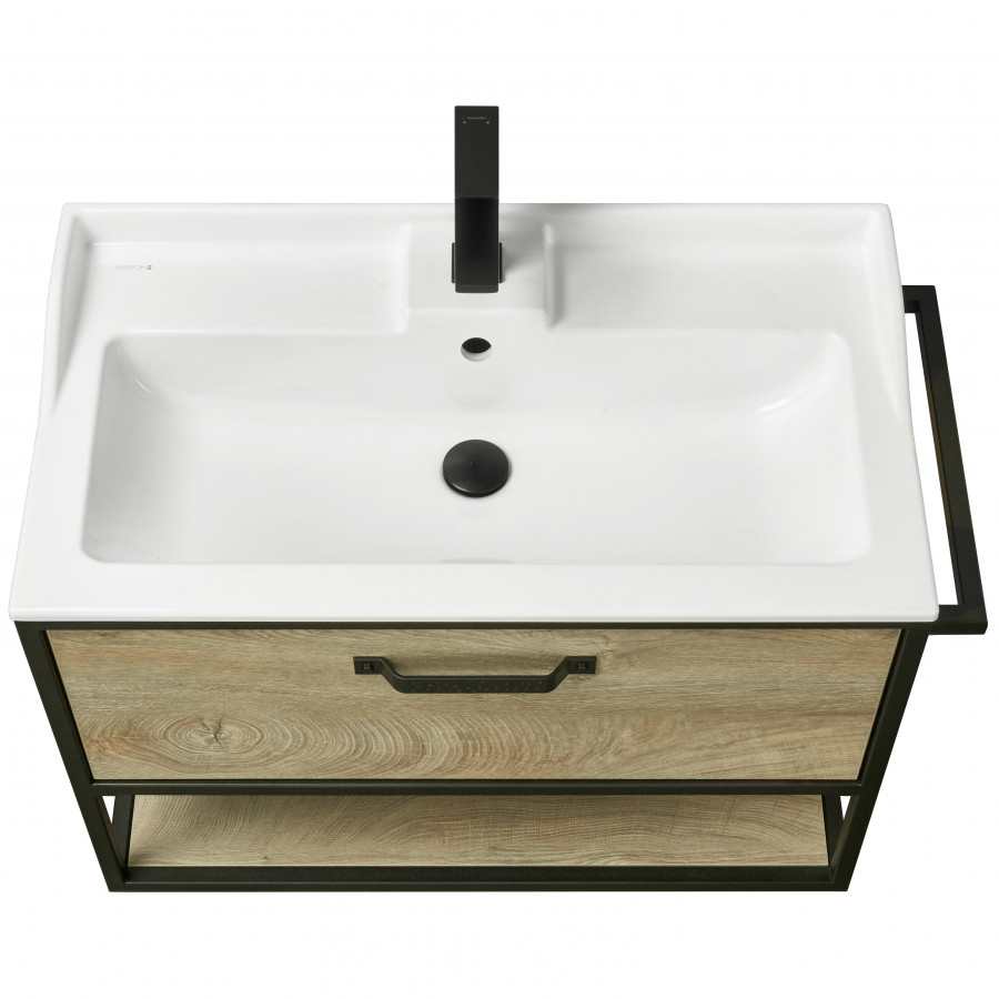 Тумба ЛОФТ ФАБРИК 80, дуб эндгрейн (под раковину ФАБИА 80, VICTORIA-N 80, ОДРИ)