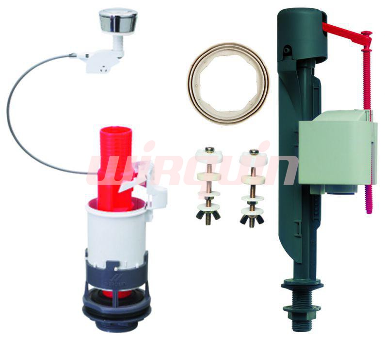 Однокнопочная арматура MD c заливным клапаном Jollyfill донный, пластик ,WIRQUIN
