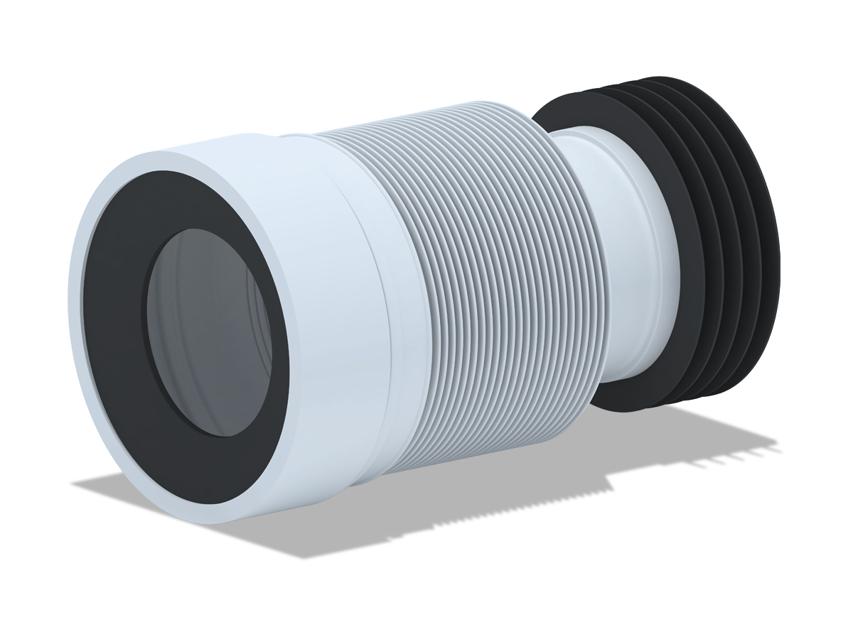 Удлинитель гибкий для унитаза 110мм. (длина мин-231мм., макс-500мм.), ANI PLAST