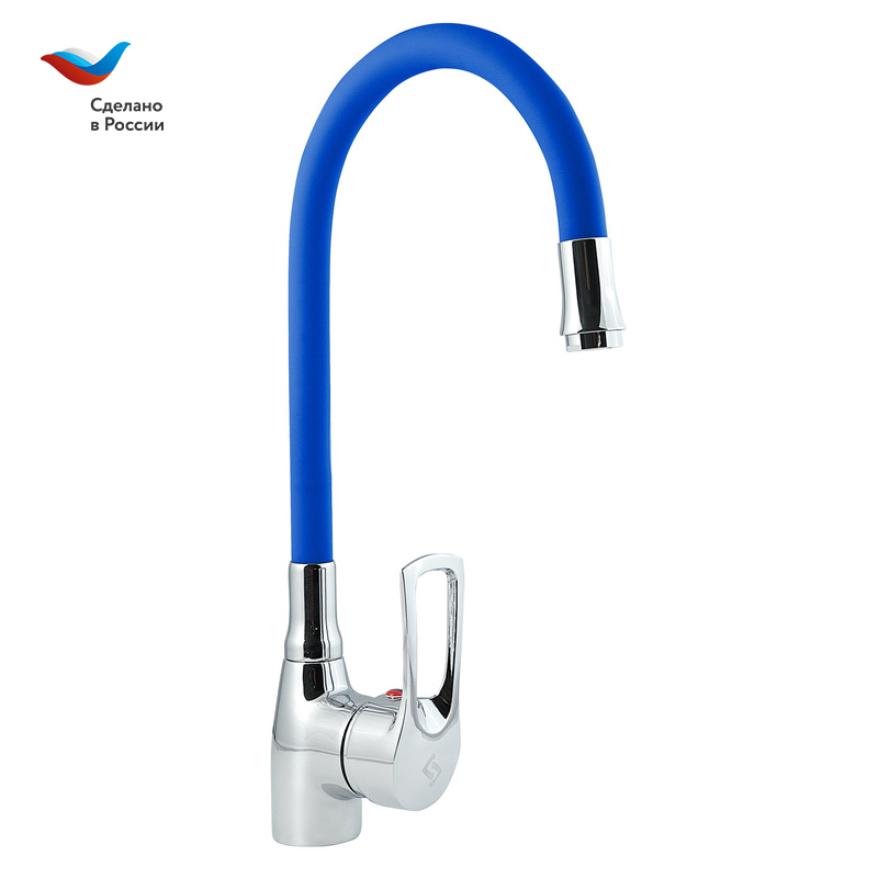 Смеситель для кухни СЛАВЕН Прораб СЛ-ОД-Ц2С синий/хром
