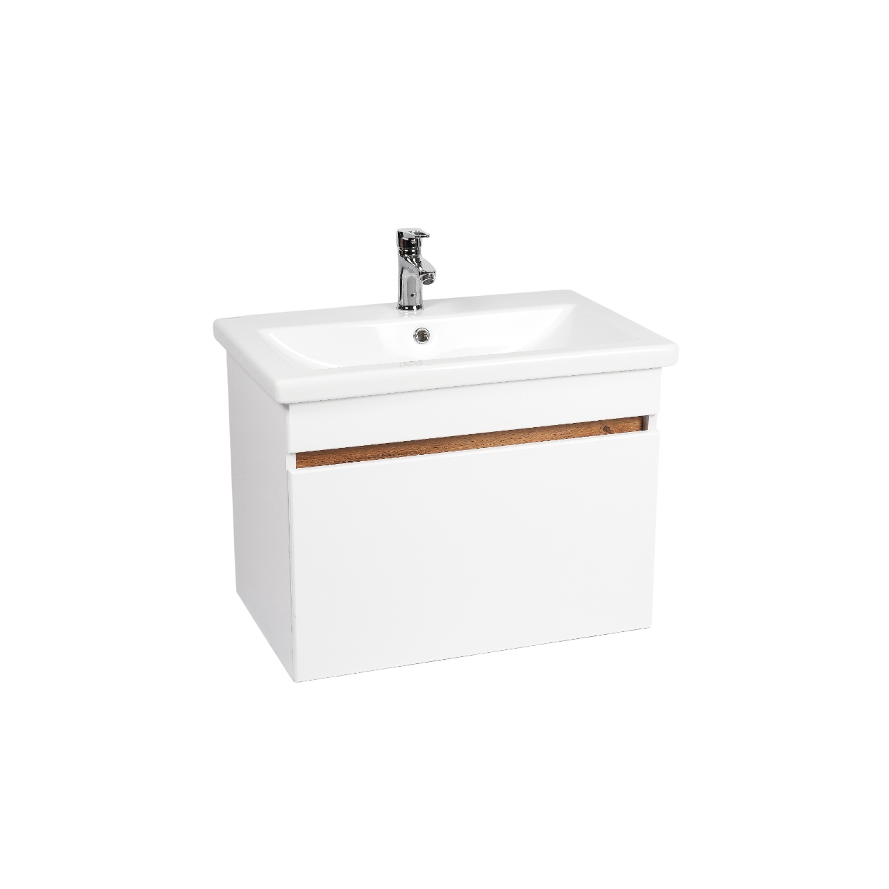 Тумба под раковину VIANT МАЛЬТА 70 подвесная белый/дуб вотан (VMAL70CO-T1YP)