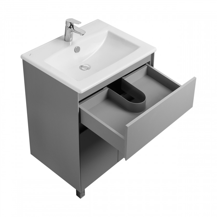 Тумба ФОРЕСТ 60, 1 ящ., 2 дв., туманный серый (под раковину ЭЛИНА 60)