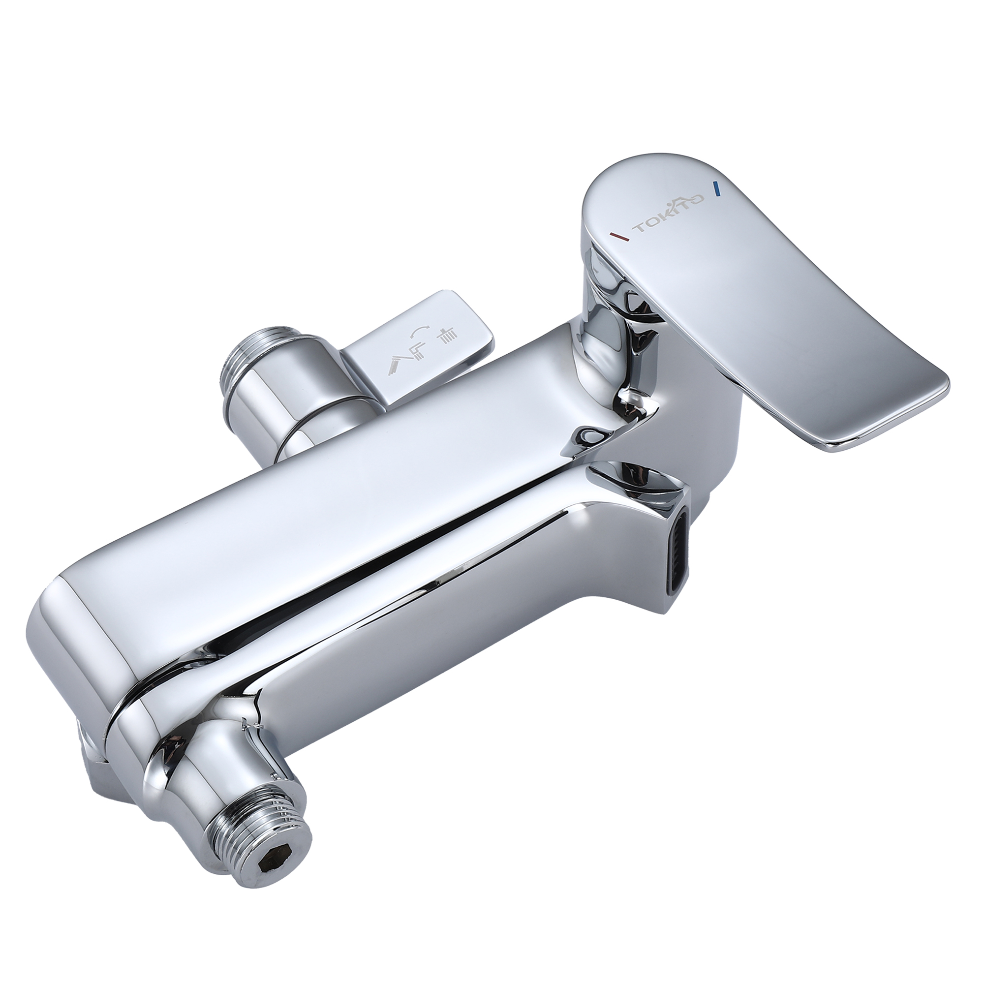 RAIN Смеситель для ванны с душевой стойкой и тропическим душем, хром, TOKITO