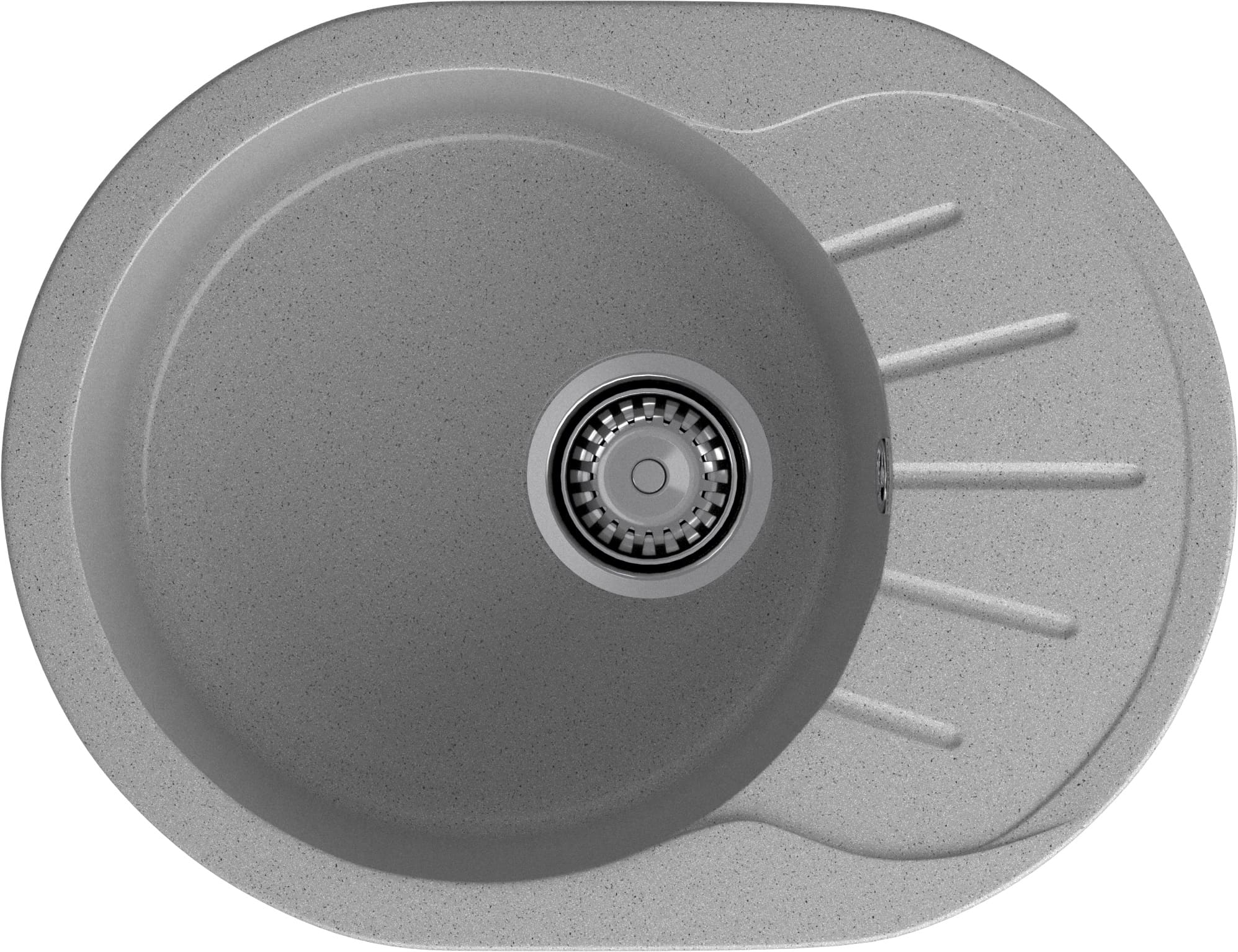 GRANFEST Мойка композит RONDO GF-R--580L  чаша с крылом 579*445мм  серый арт.GF-