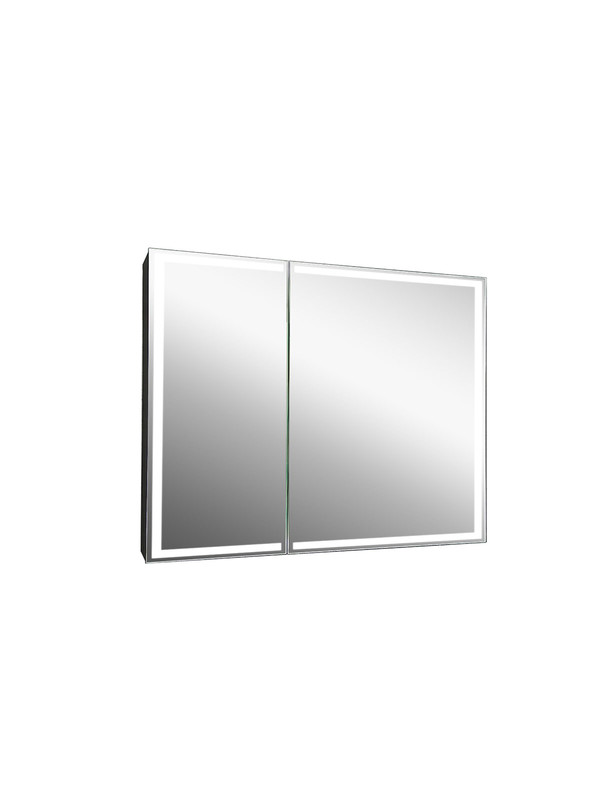Зеркало-шкаф Mirror Box black Led 1000х800