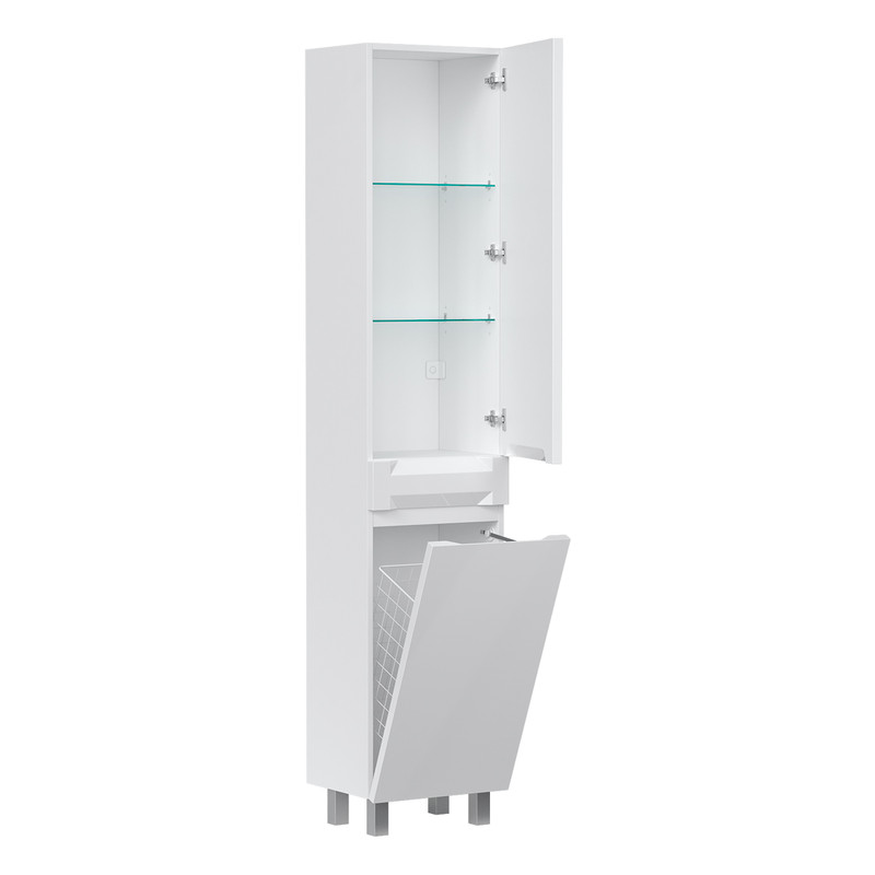 Пенал EQUIL Corner 40 напольный с корзиной белый