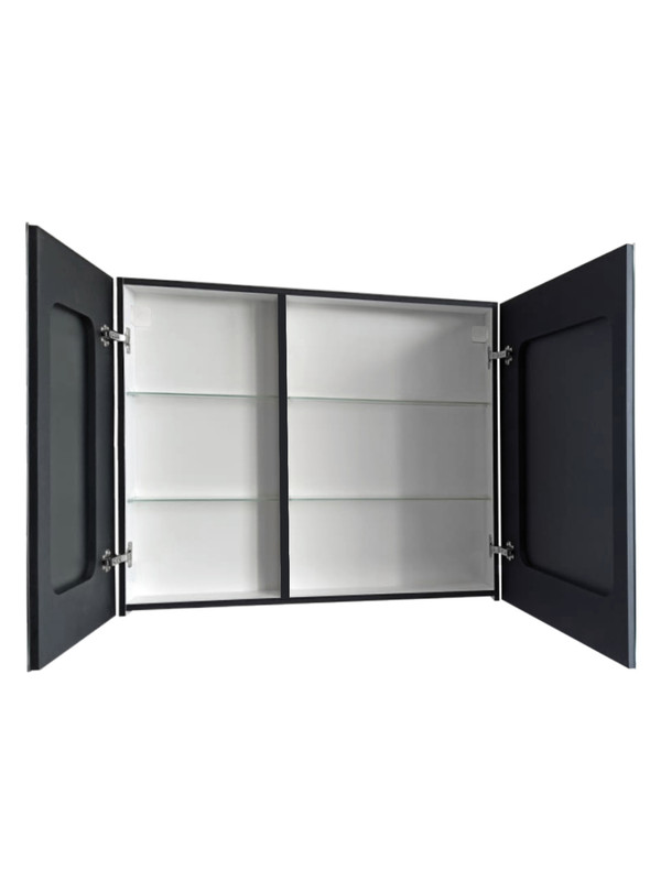 Зеркало-шкаф Mirror Box black Led 1000х800