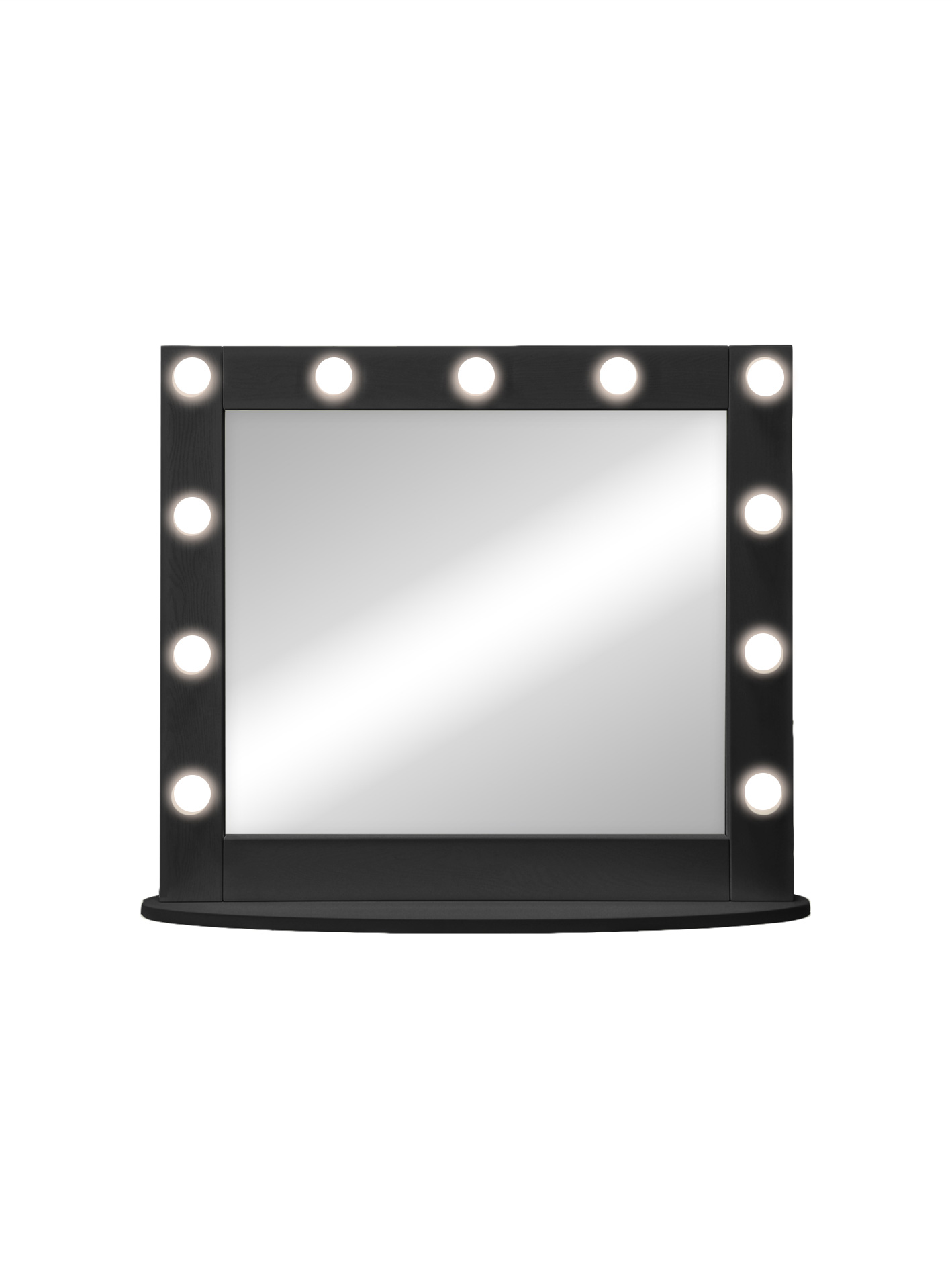 Зеркало гримерное настольное черное 11 ламп 800x700