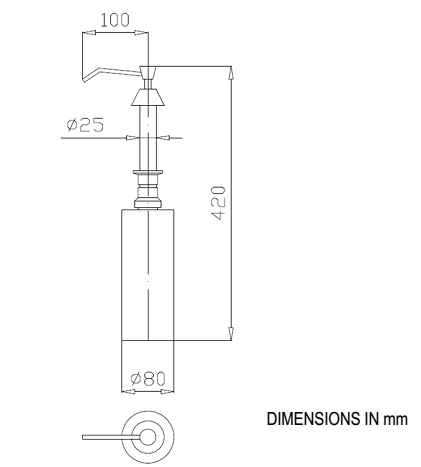 Диспенсер встраиваемый в раковину для мыла 1000 мл.