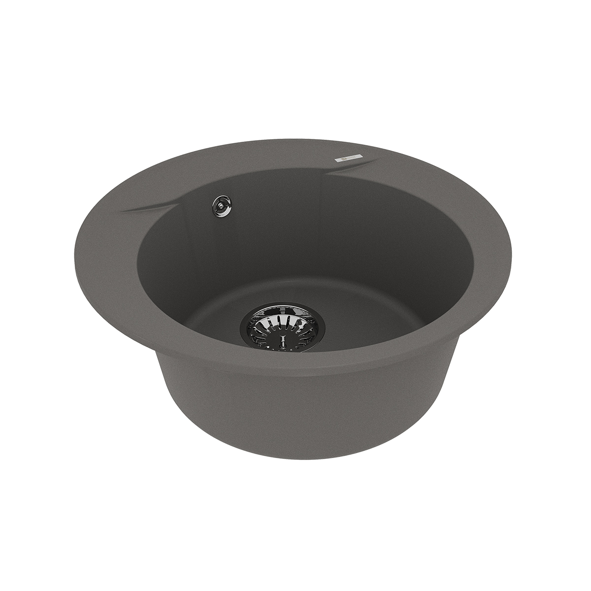Кухонная мойка Lemark SULA 500 врезная круглая из кварцгранита, Серый шёлк