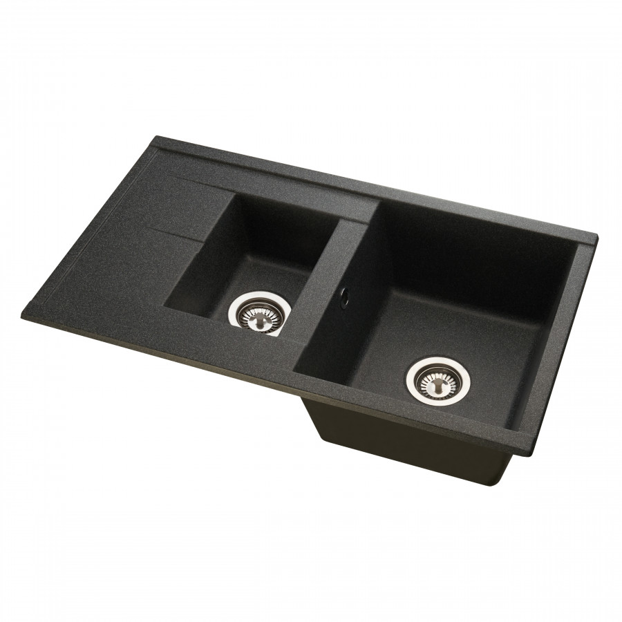 Мойка для кухни  Делия 87 870x510x218 мм, прямоуг. с крылом и доп. чашей, графит