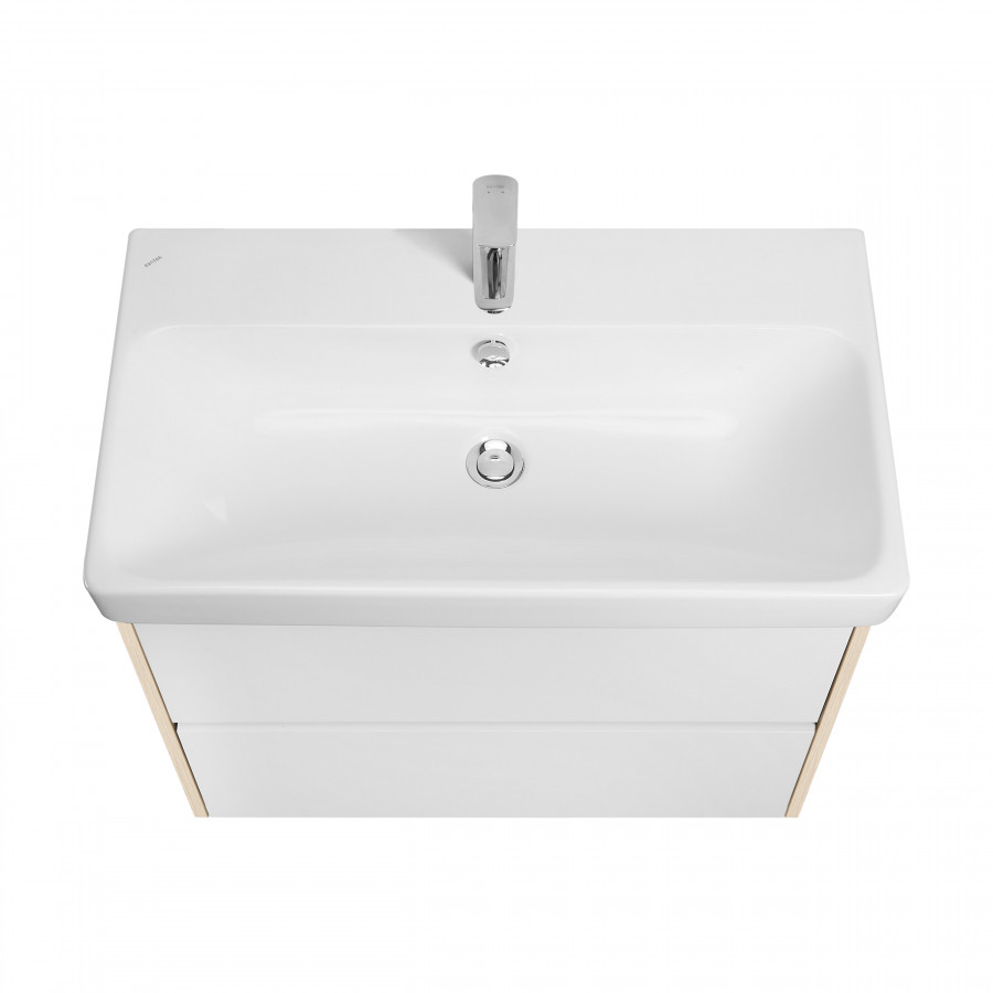 Тумба СКАНДИ 80, универс., 2ящ., белый/дуб верона (под раковину АДРИАНА 80)