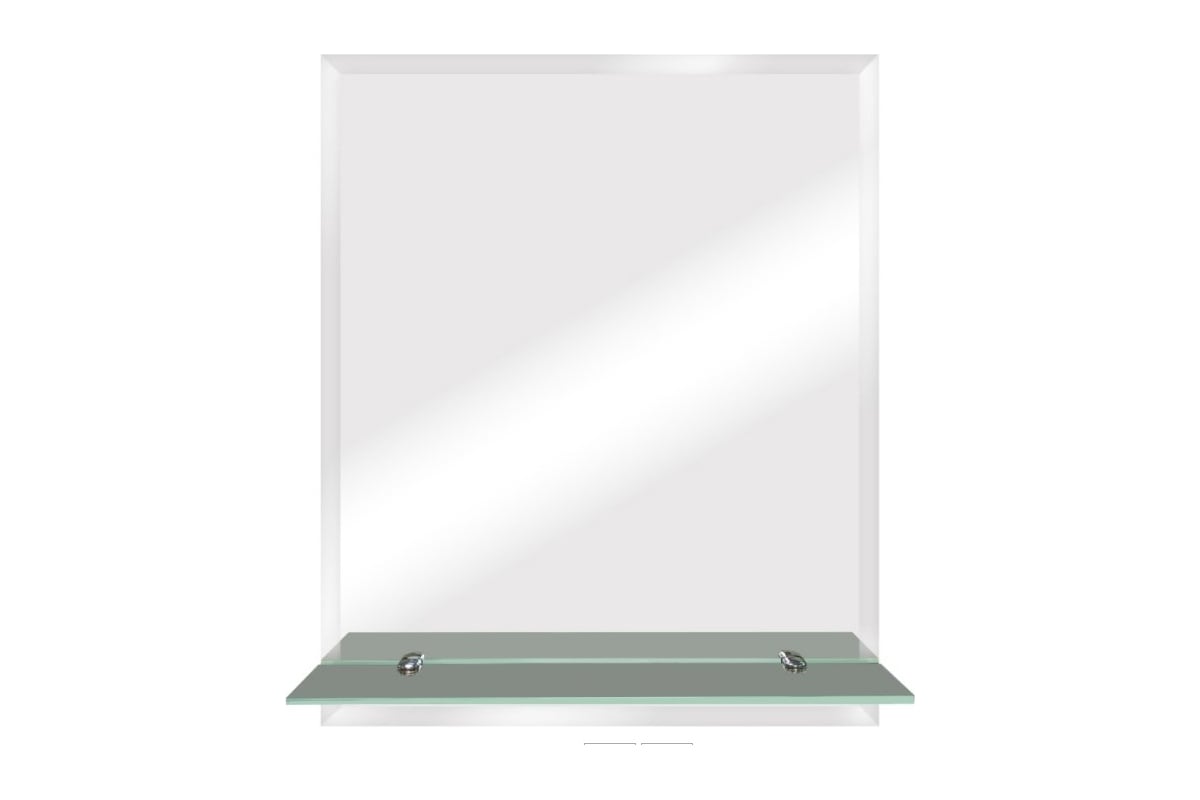 Зеркало Прямоугольник 500х600 с полкой, фацет