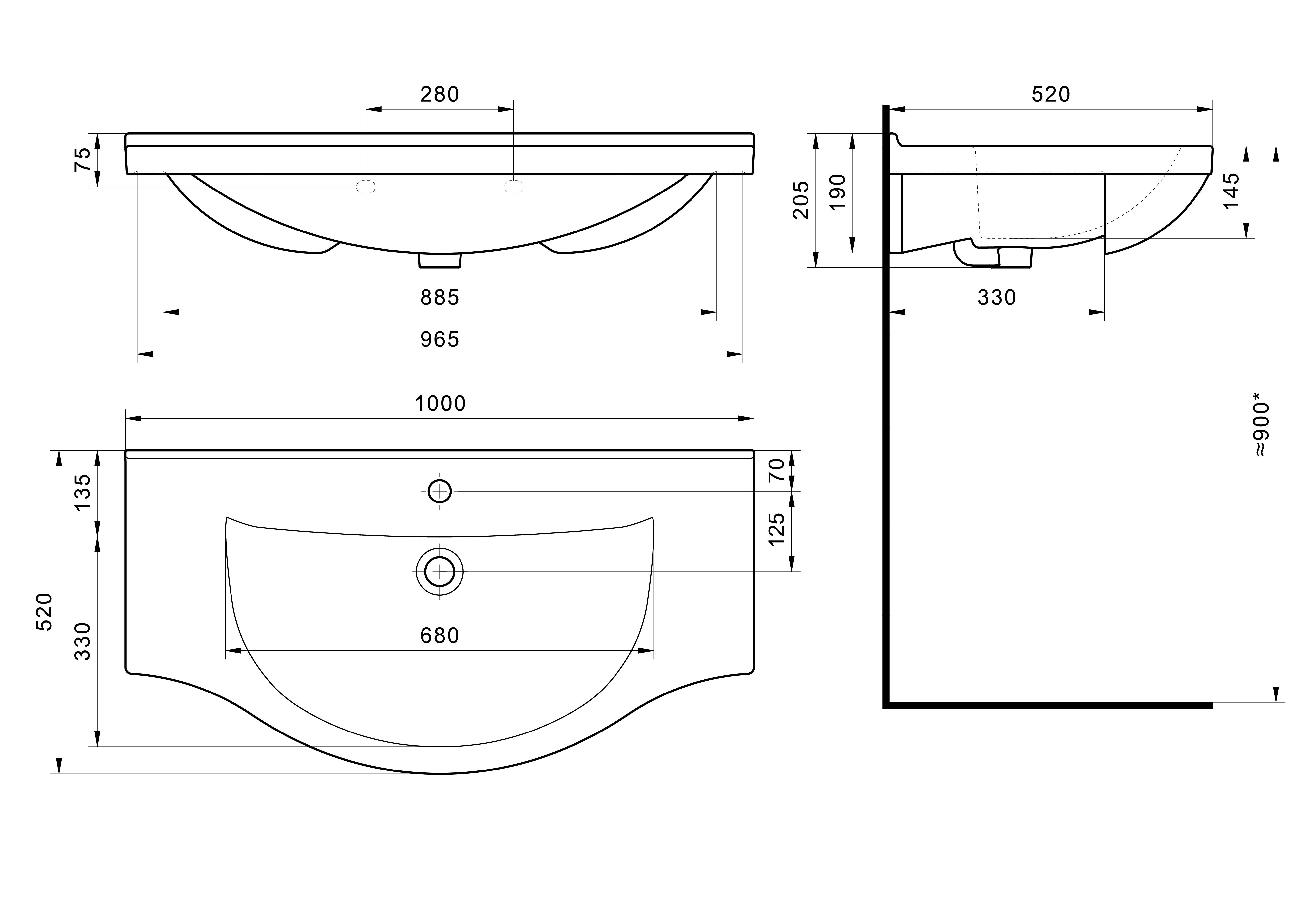 Раковина SANTEK Эльбрус 100 мебельная белый (WH110255)
