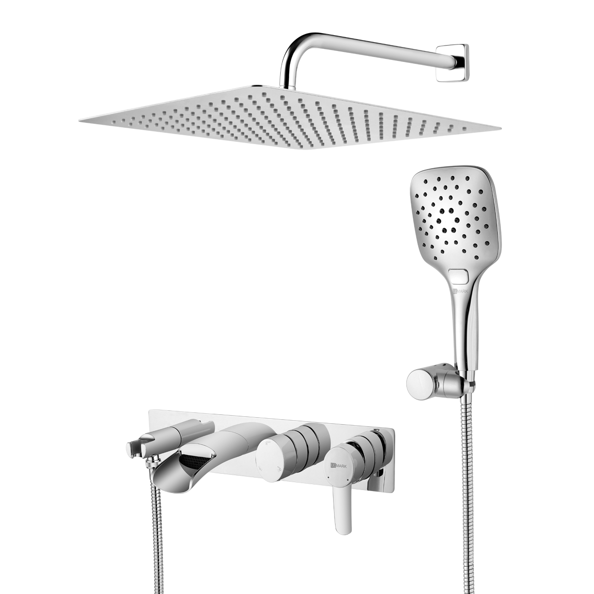 Atlantiss Смеситель для ванны и душа, монолит.излив 149мм встраив-й в.лейка, р/ОД, хром, LM, LM3225C