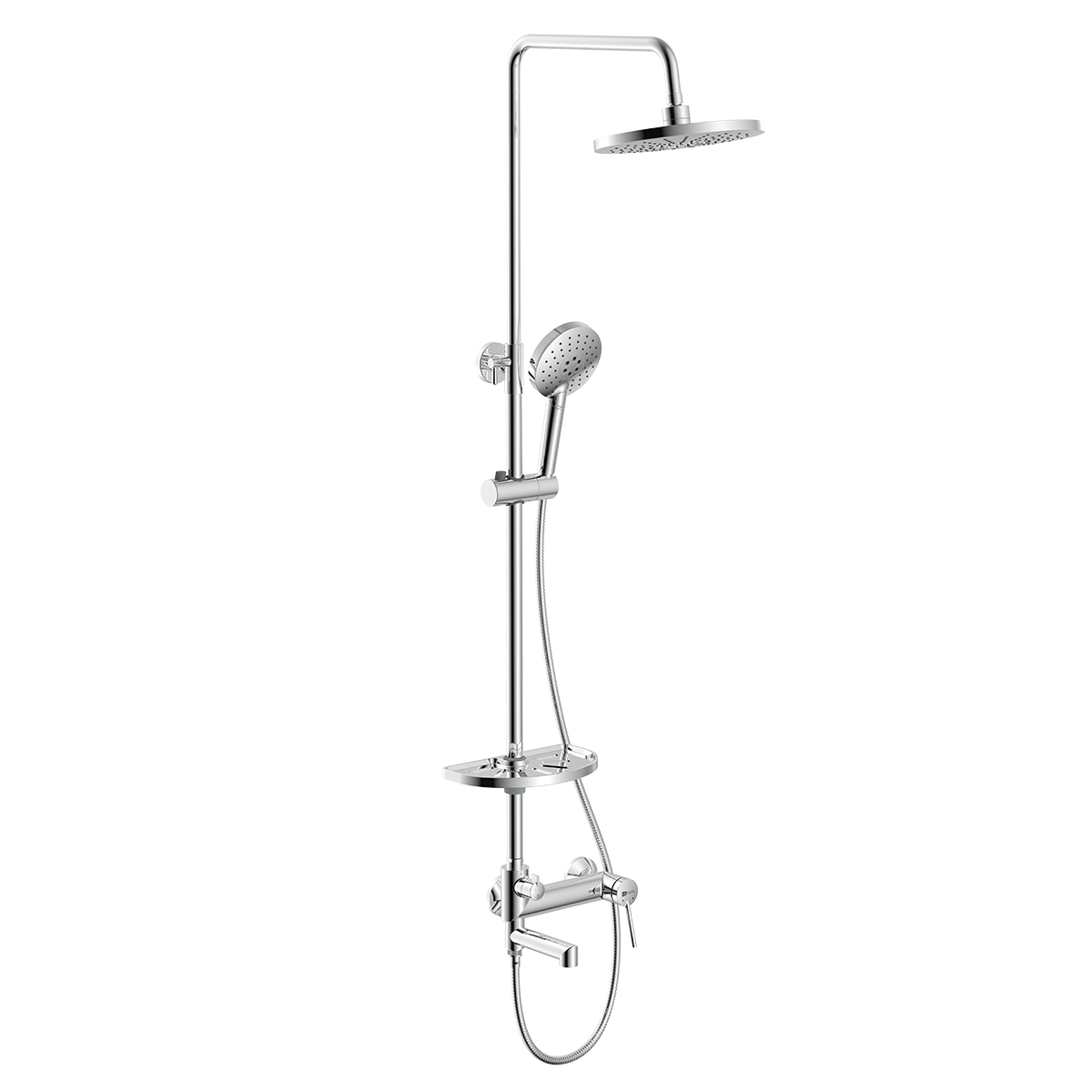 Minima Смеситель для ванны-душа, пов.излив 123мм верх.лейка 'Троп.дождь', р/ОД, хром, LM, LM3862C