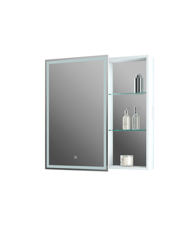 Зеркало-шкаф Aperio LED 800х800 левый с розеткой