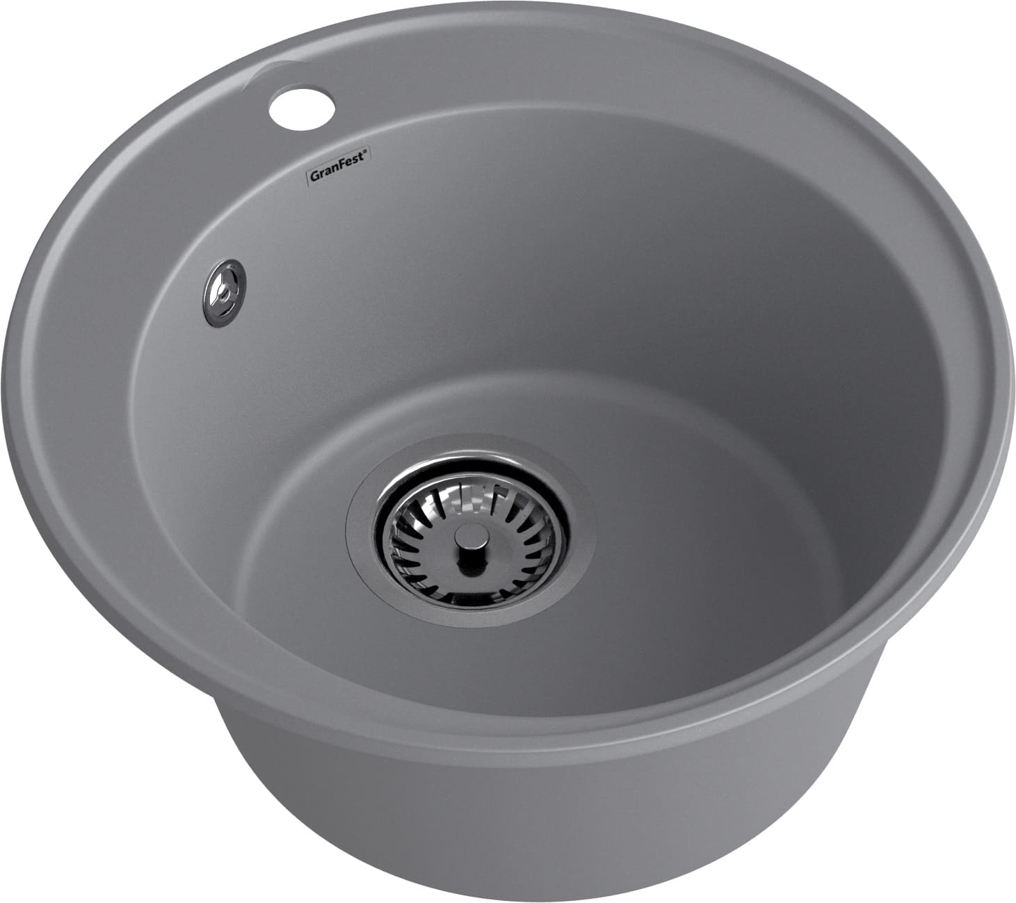 GranFest QUARZ (ECO-08) Мойка чаша D=480мм (темно-серый)
