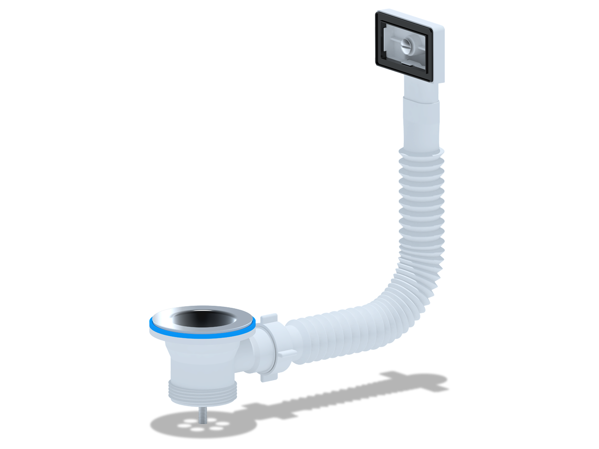 ANI Перелив гибкий Ани для мойки 1 1/2" спрямоуг.верт. корпусом ANI PLAST