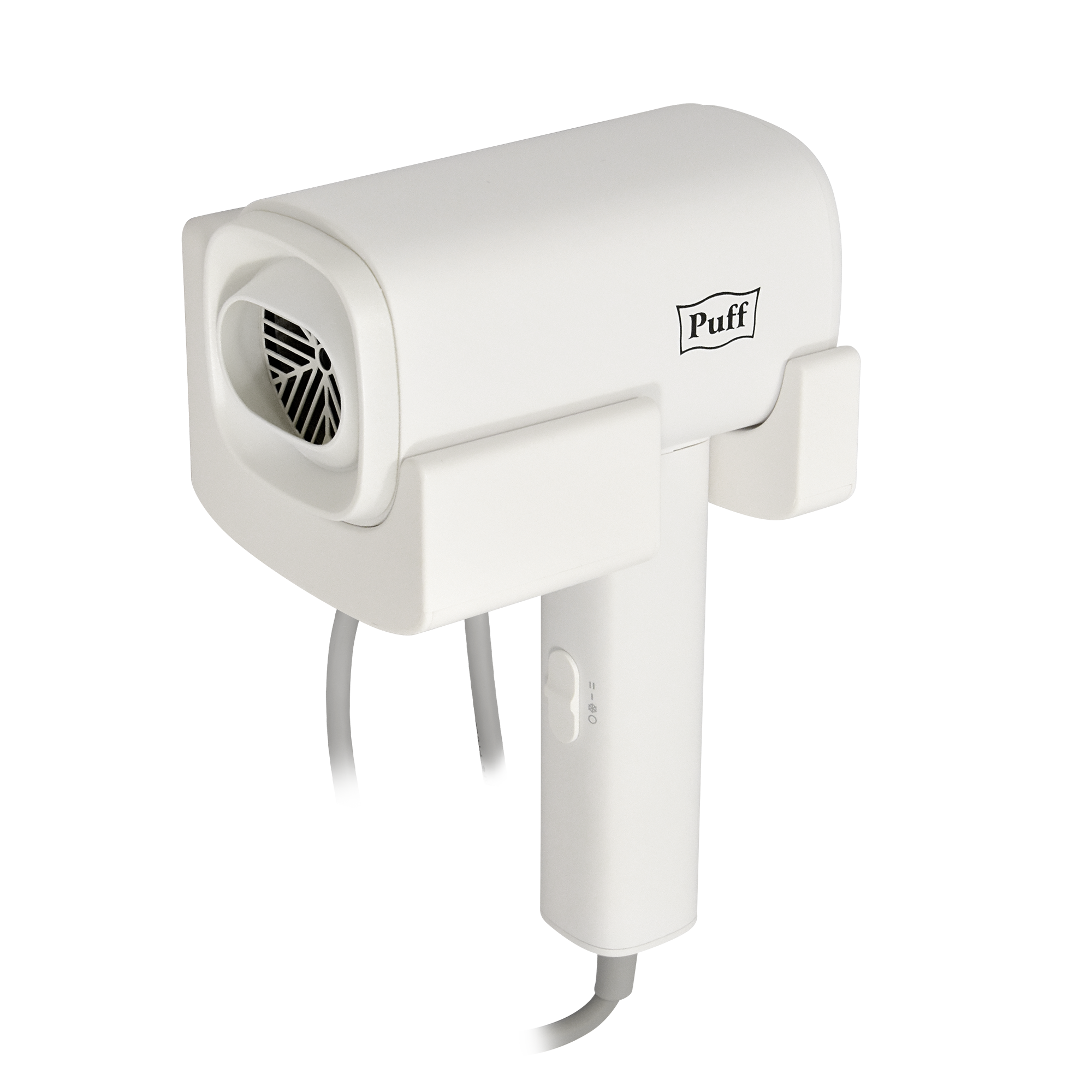 Фен для волос настенный PUFF-1601 белый матовый, 1,6 кВт (1405.010)