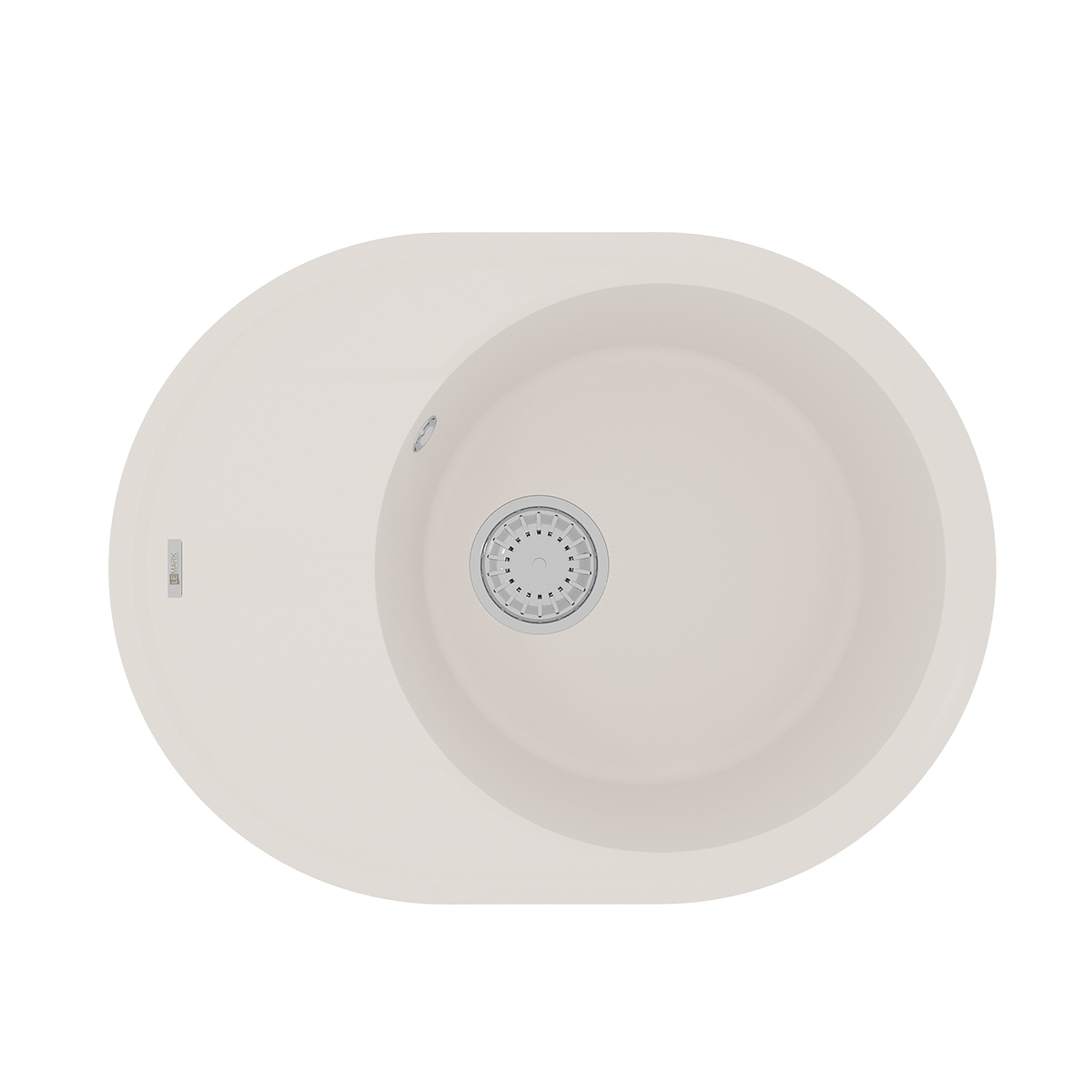 Кухонная мойка Lemark LACHA 620 врезная овальная с крылом из кварцгранита, Жасмин 